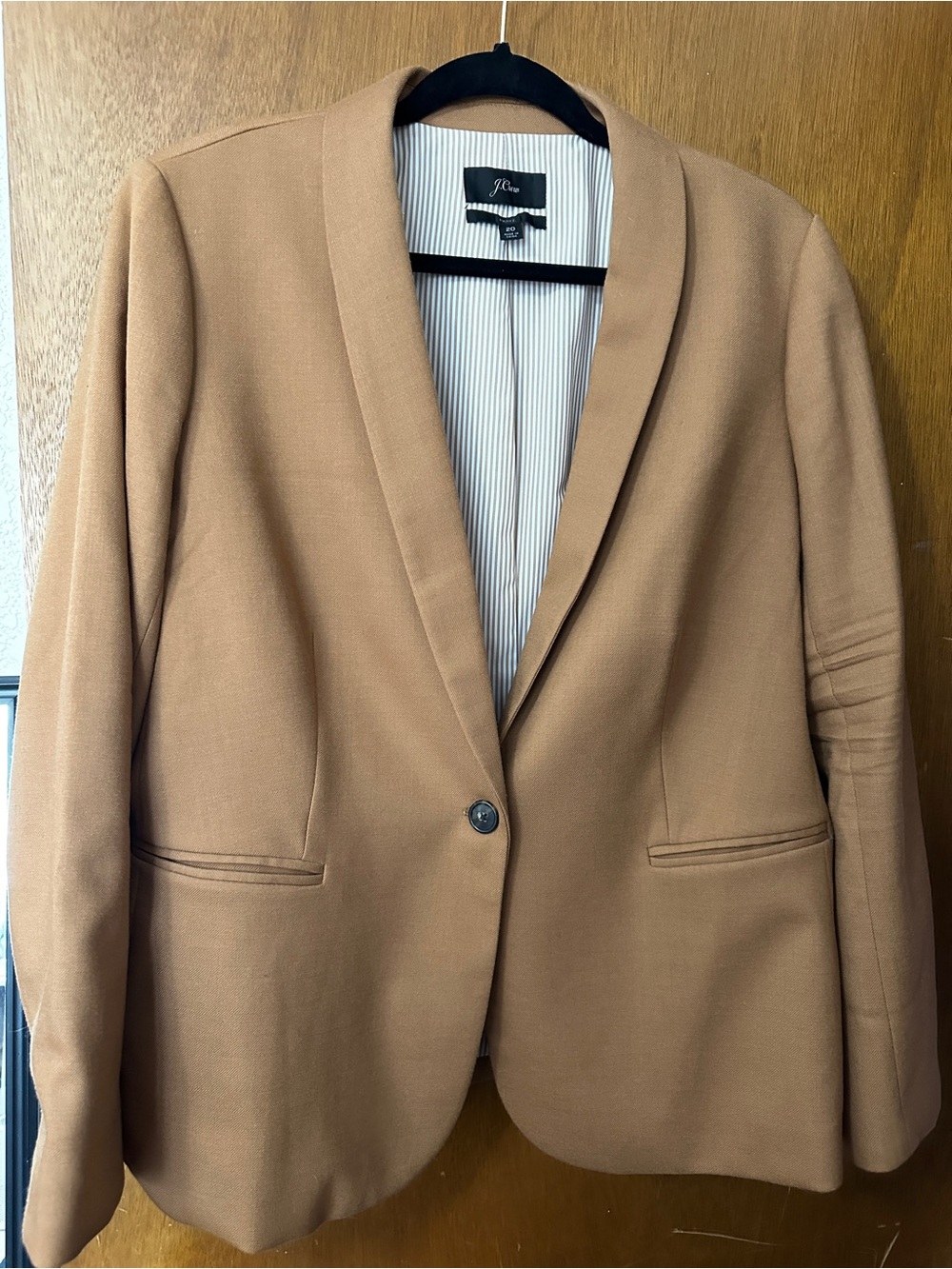 J. Crew Tan and White Parke Blazer